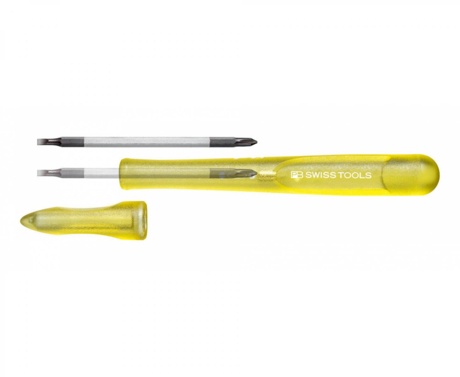 картинка Отвертка прецизионная прецизионная PB Swiss Tools со сменным жалом SL PH PB 168.00-30 YE желтая от магазина "Элит-инструмент"
