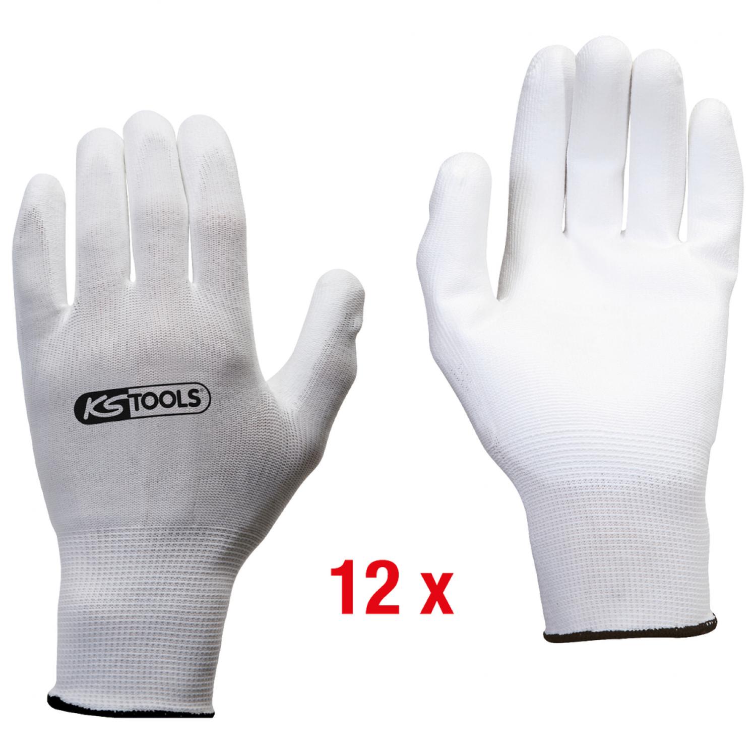 Трикотажные перчатки из микрофибры - белые, 10, 12 пар