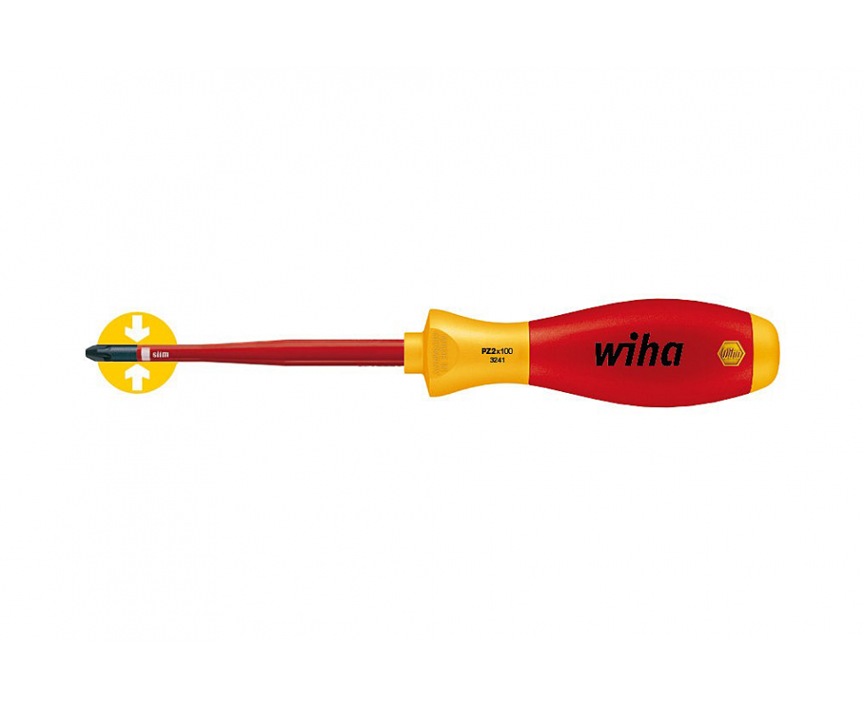 картинка Отвертка Wiha SoftFinish electric slimFix Pozidriv 3241 35396 PZ2 x 100 крестовая от магазина "Элит-инструмент"