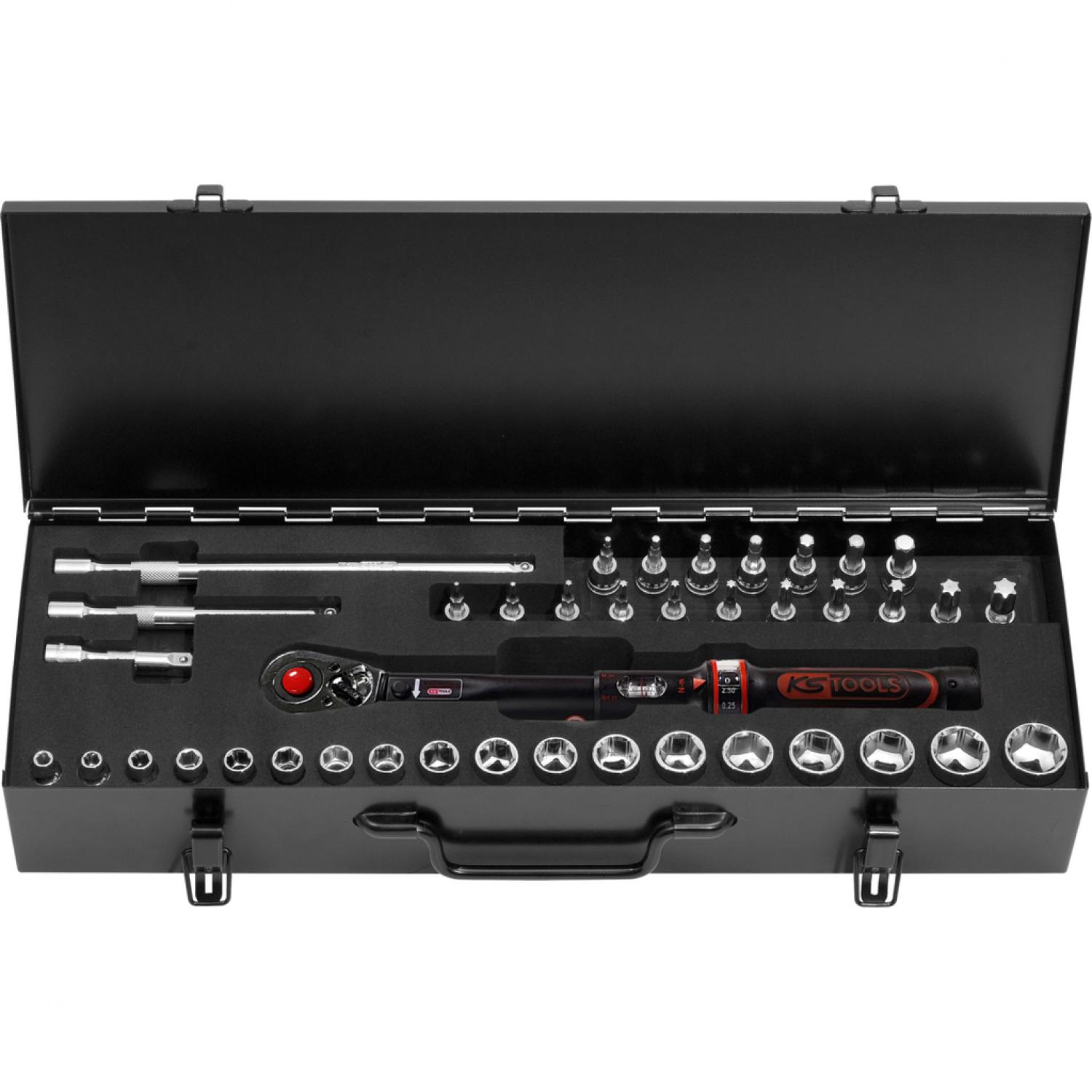 Комплект динамометрических ключей ERGOTORQUE®precision 3/8'' с трещоткой, 10-50 Нм, 40 шт KSTools 516.1525