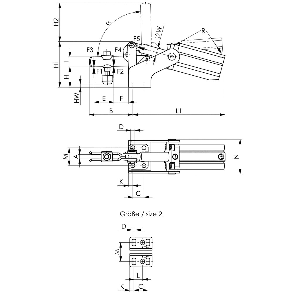 картинка Пневматический зажим АМF 555064 от магазина "Элит-инструмент"
