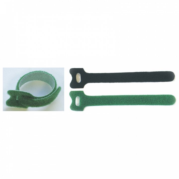 Лента-липучка для электромонтажных работ, 180х12 мм, цвет зелёный (упак. 20 шт.)