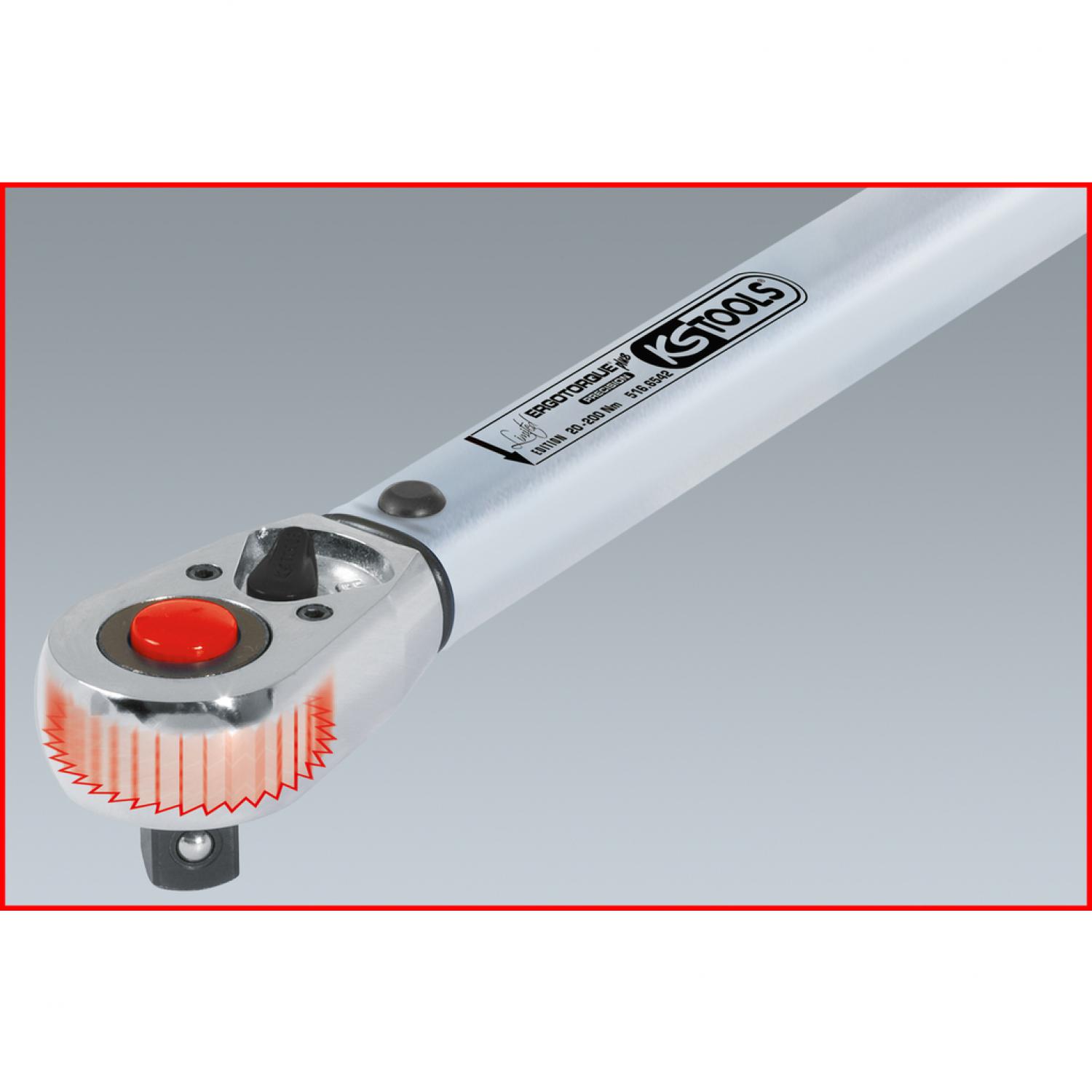 картинка Динамометрический ключ ERGOTORQUE®precision 1/2'' с трещоткой, 40-200 Нм от магазина "Элит-инструмент"