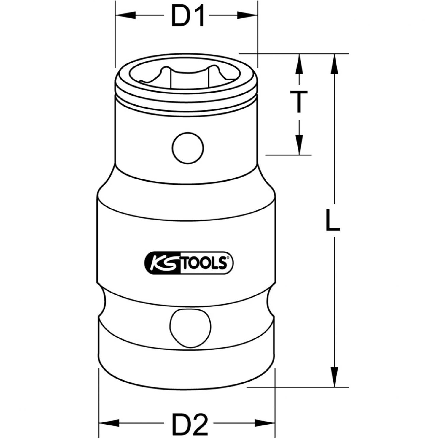 картинка Торцовая головка с адаптером и битом 3/8", 3/8" x 5/16", 28 мм от магазина "Элит-инструмент"