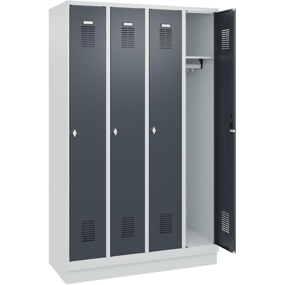Шкаф FORMAT Ш1200хГ500хВ1950 мм RAL 7035/7016, 4 отделения и основание (самостоятельная сборка) 3037 2835 Fplus