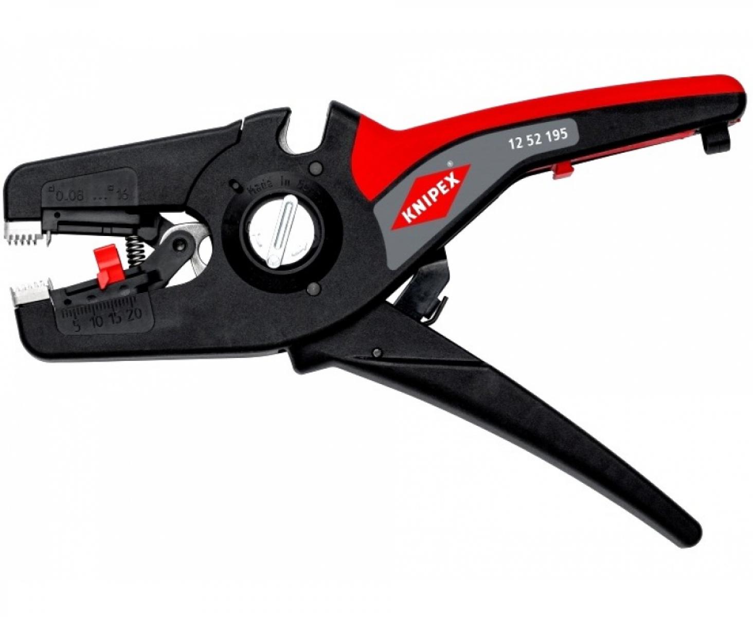 картинка Автоматический стриппер PreciStrip16 с параболическими ножами Knipex KN-1252195SB в блистере от магазина "Элит-инструмент"