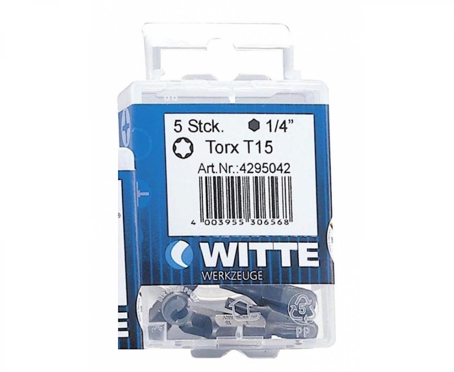 Набор бит TORX STAINLESS T20х25 мм Witte 427732200 5 шт.