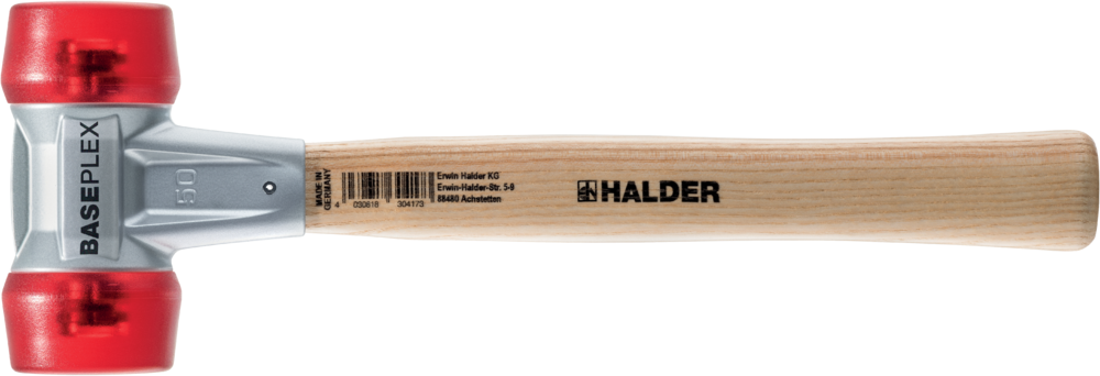 картинка HALDER 3906.040 Молоток Halder Simplex с жесткими красными вставками ацетат целлюлозы, цинковое литье под давлением, 510гр. от магазина "Элит-инструмент"