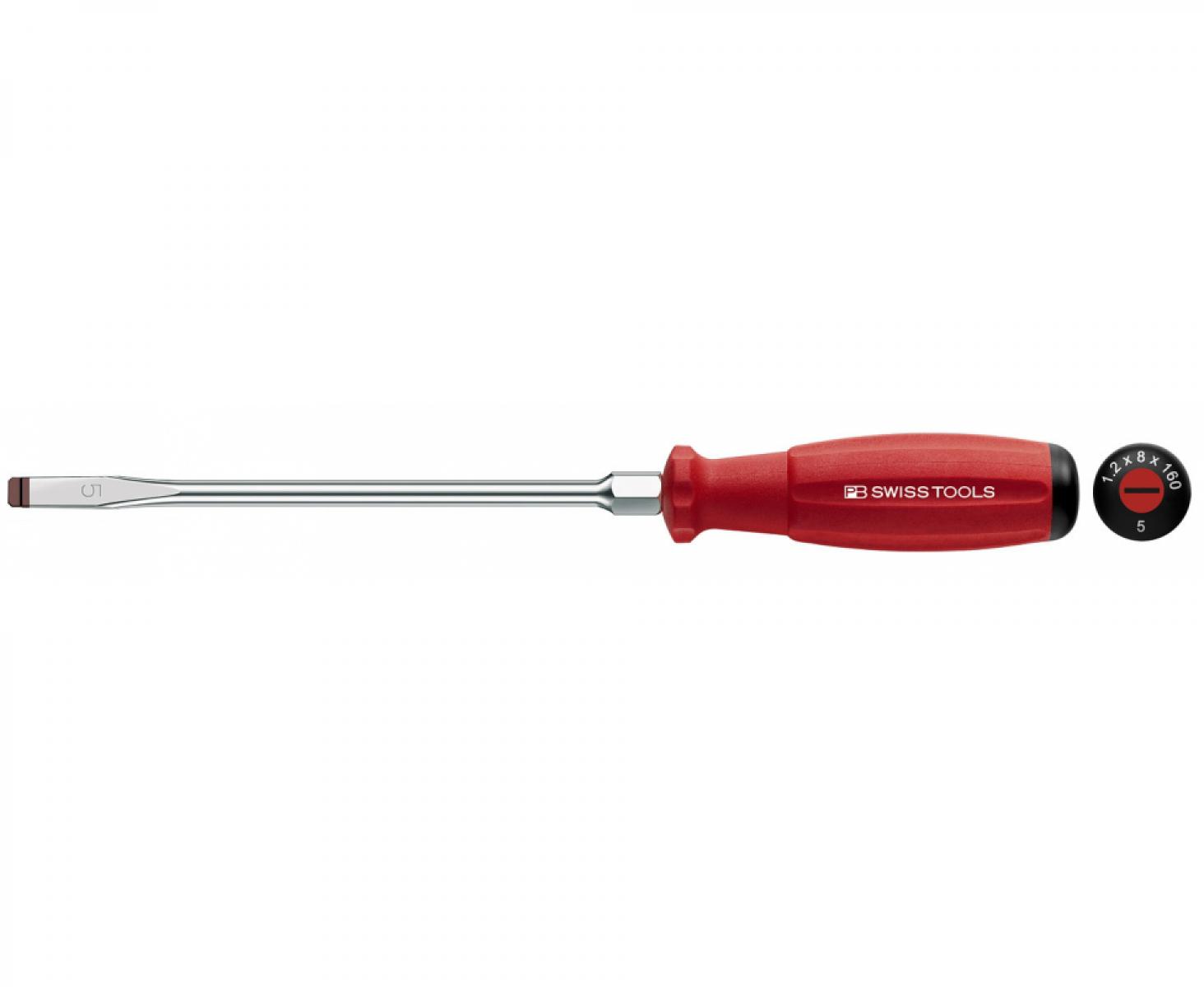 картинка Отвертка шлицевая SwissGrip PB Swiss Tools с шестигранной вставкой PB 8102.6-180 1.6 x 10 от магазина "Элит-инструмент"