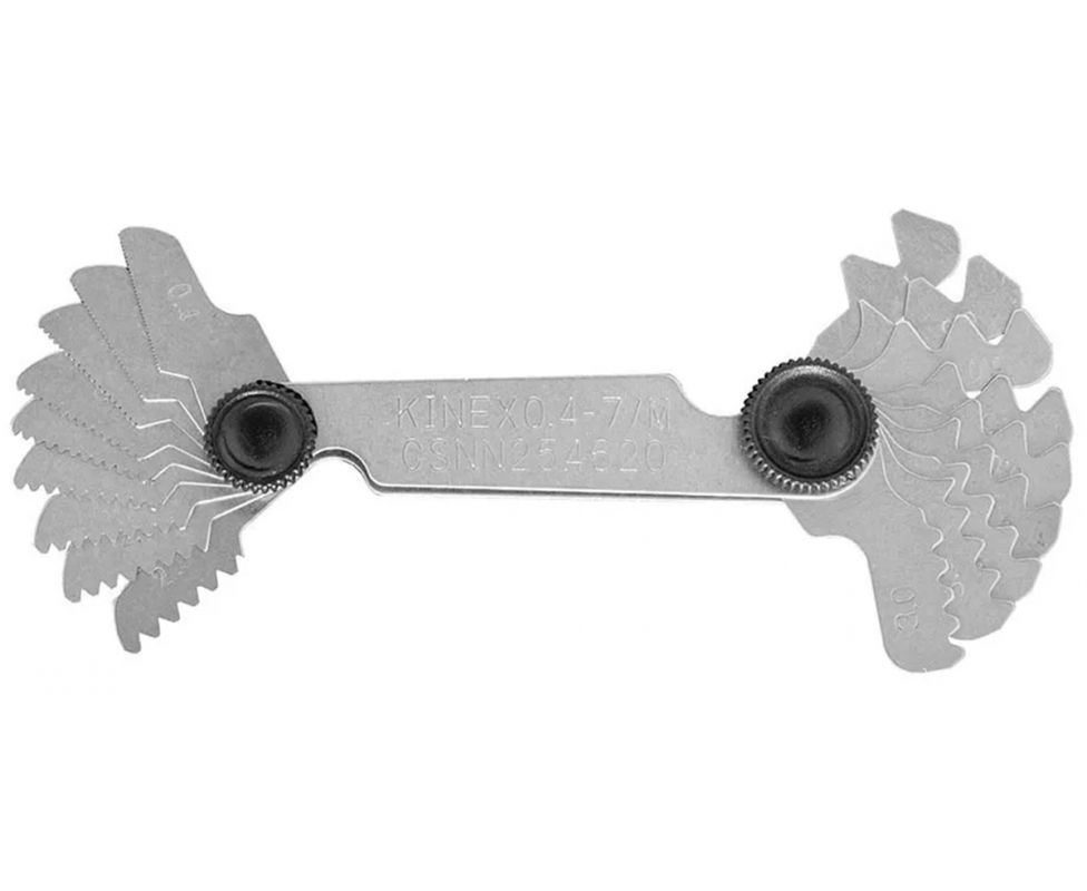 картинка Резьбомер 0,4 - 7 мм Kinex 1146 18 шаблонов от магазина "Элит-инструмент"