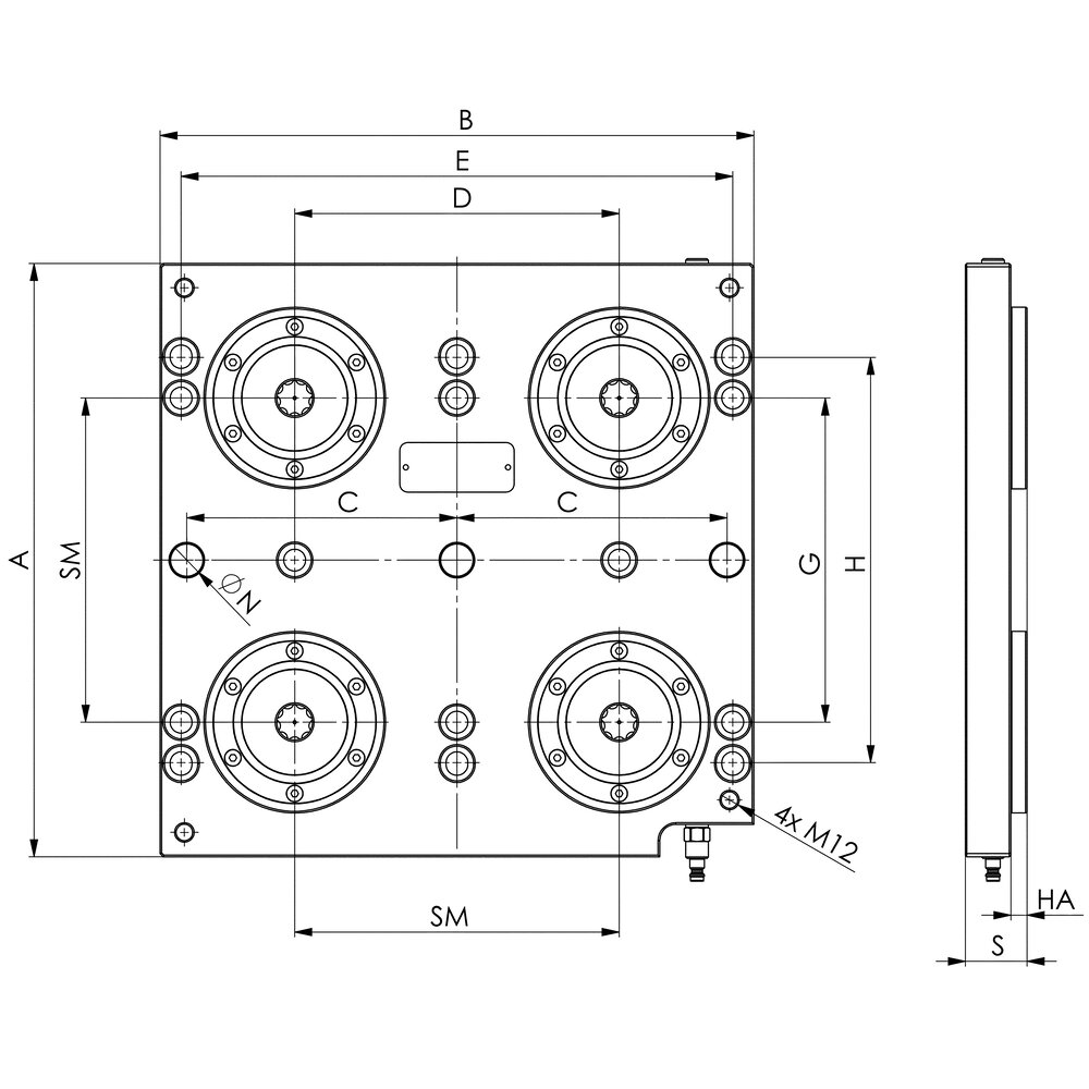 картинка 4-точечная зажимная станция АМF 550251 от магазина "Элит-инструмент"