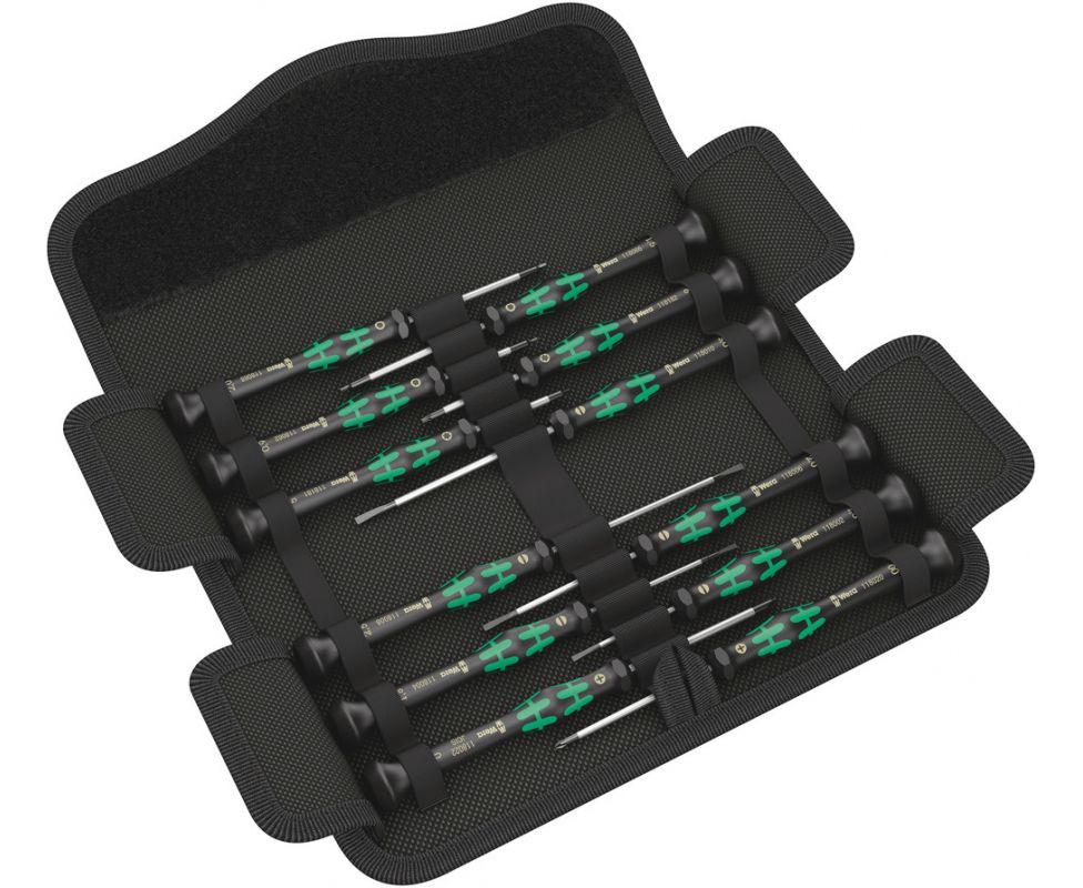 картинка Набор отверток PH HEX SL TORX HF для электронщиков, 12 предметов Wera Kraftform Micro-Set/12 SB 1 (WERA, Германия) WE-073675 /6381 0010 Fpus от магазина "Элит-инструмент"