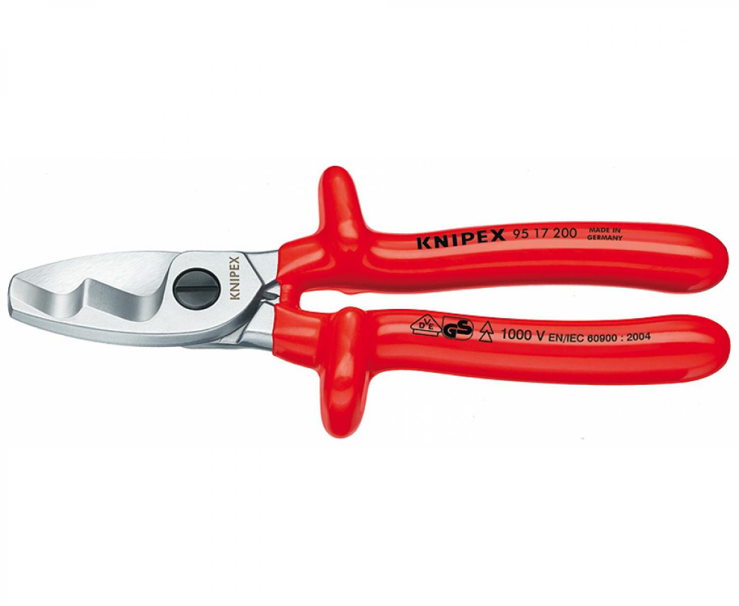 картинка Ножницы для резки кабелей с двойными режущими кромками VDE Knipex KN-9517200 от магазина "Элит-инструмент"