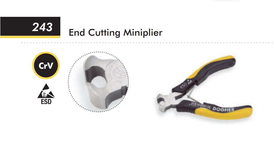 картинка Кусачки торцевые для электроники, антистатические ESD Dogher 243-125 от магазина "Элит-инструмент"