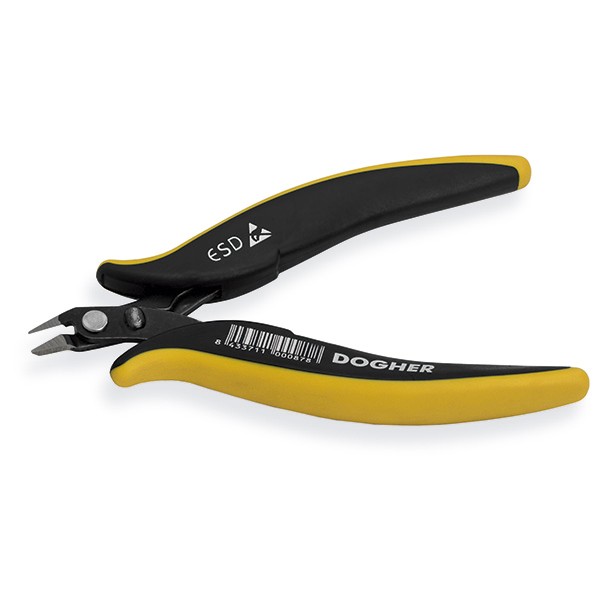картинка Кусачки диагональные с наклоном под 21* градус для электроники, антистатические ESD Dogher 244-125 от магазина "Элит-инструмент"
