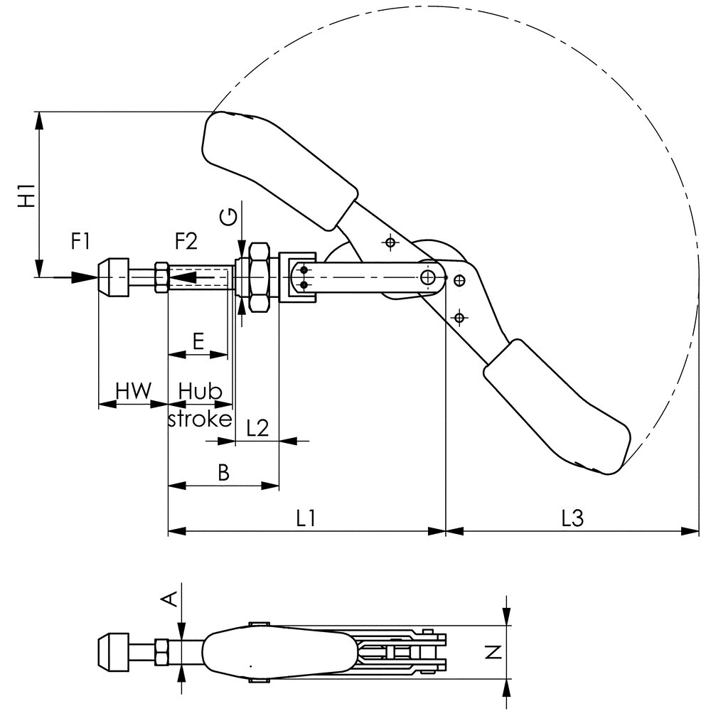 картинка Двухтактный шарнирный зажим ESD двухтактного типа АМF 562492 от магазина "Элит-инструмент"