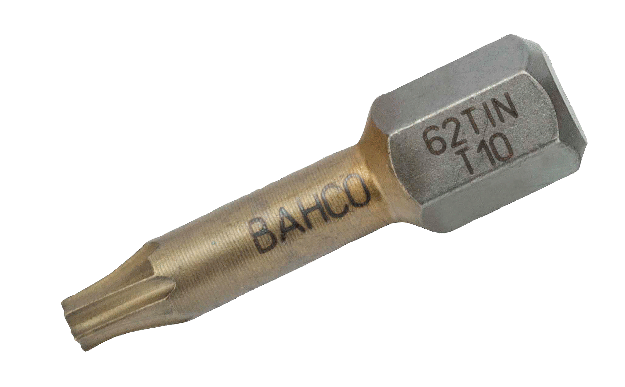 Торсионные биты с покрытием из нитрида титана для отверток Torx®, 25 мм BAHCO 62TIN/T10