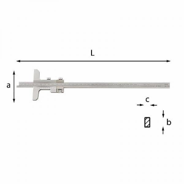 Скользящий глубиномер с точностью до 1/50 мм 963 U09630001