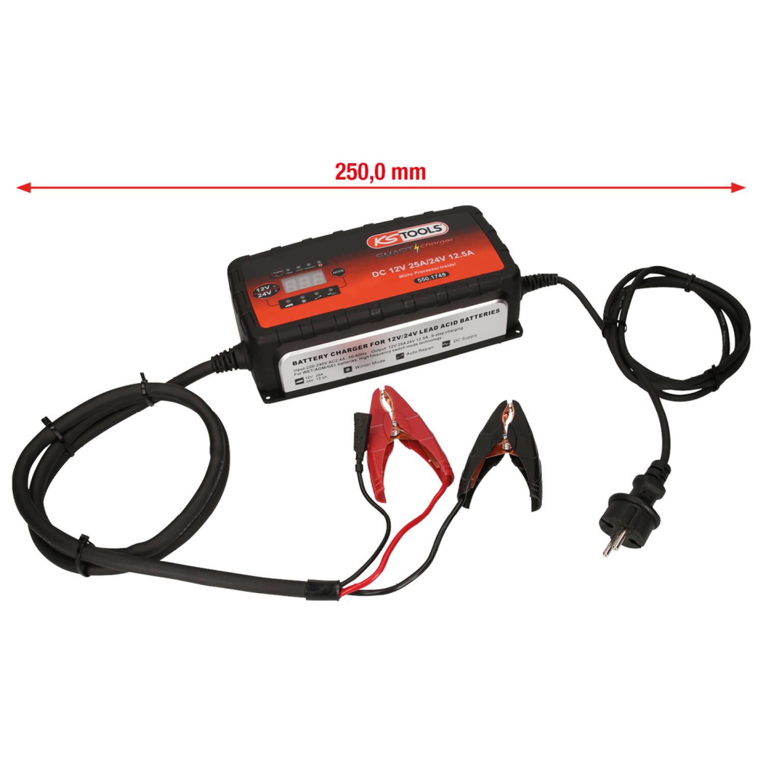 Высокочастотное зарядное устройство для аккумуляторов SMARTcharger 12 В + 24 В, 25 А/12,5 А