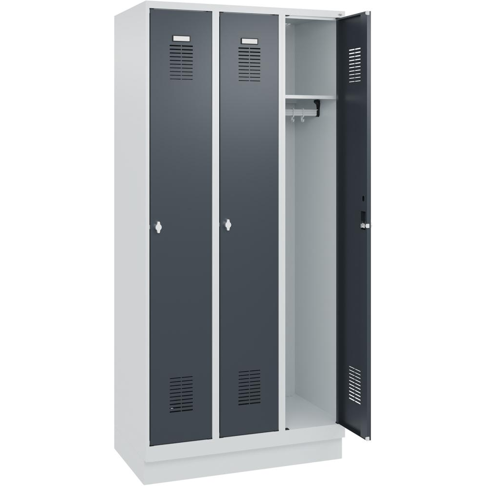 Шкаф FORMAT Ш900хГ500хВ1950 мм RAL 7035/7016, 3 отделения и основание (самостоятельная сборка) 3037 2834 Fplus