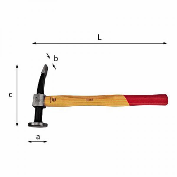 Молоток с плоским круглым бойком и загнутым хвостом 392 U03920001