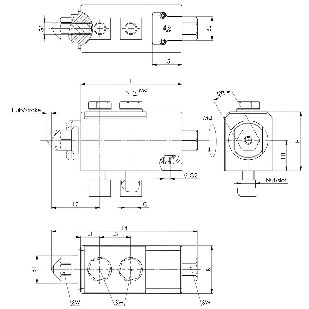картинка Боковой зажим с точкой зажима АМF 565652 от магазина "Элит-инструмент"