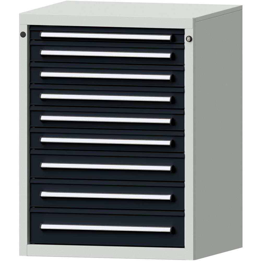 Шкаф формата Ш760хГ700хВ1000мм RAL7035/7016 9 ящиков 75кг 3196 2807 Fplus