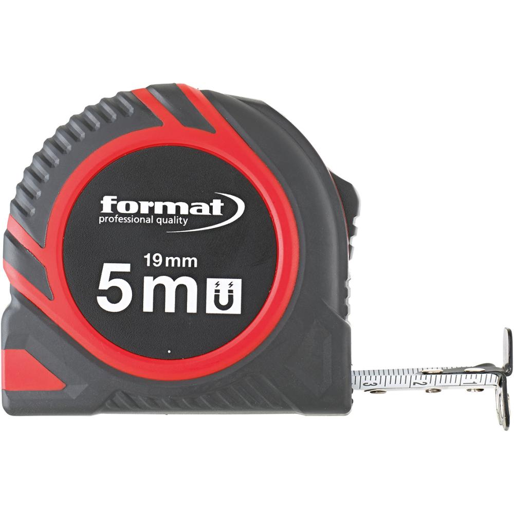 Рулетка карманная магнитная 5мх19мм белая FORMAT 4458 0005 Fplus