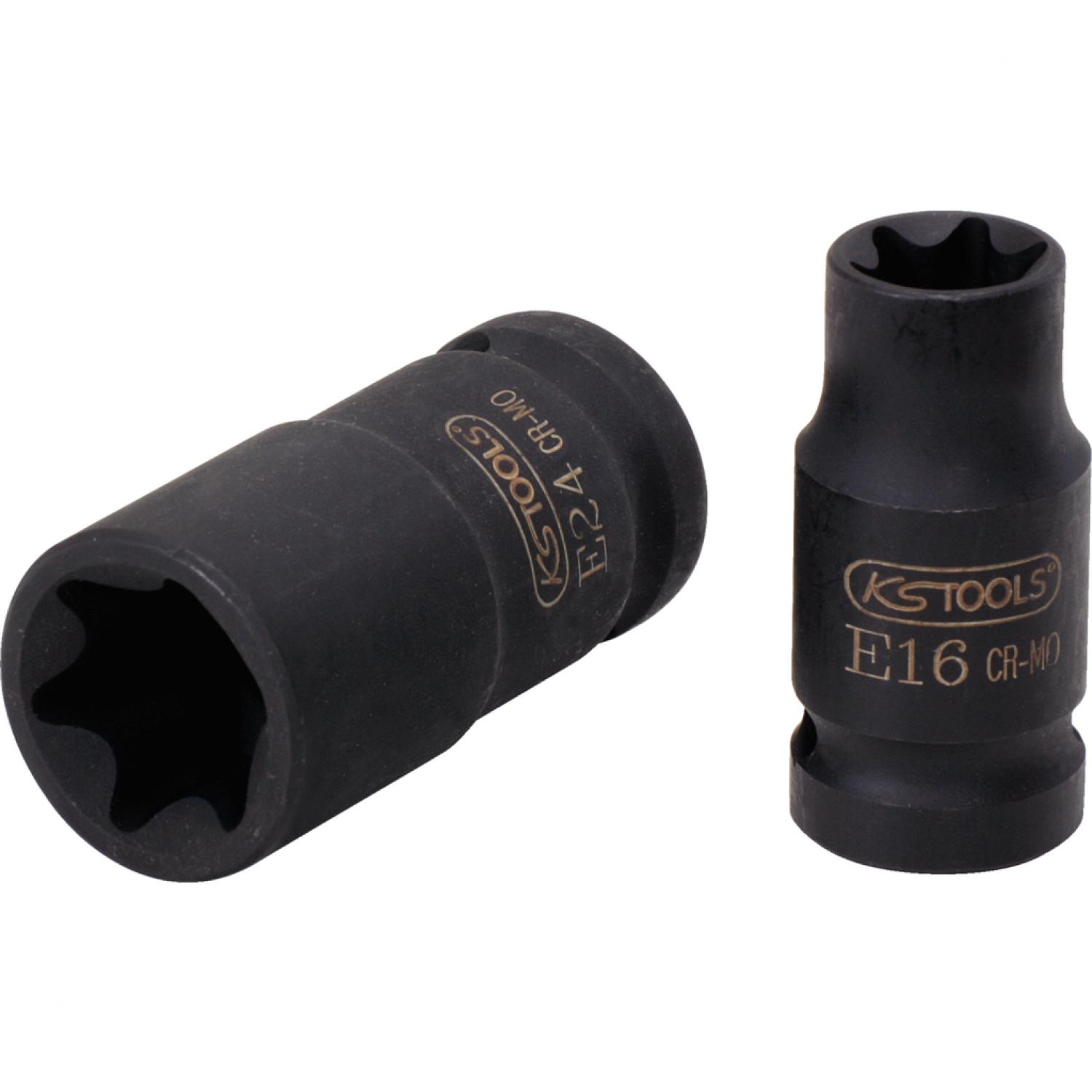 Силовая торцовая головка 1/2" с внешним профилем Torx, короткая, E8