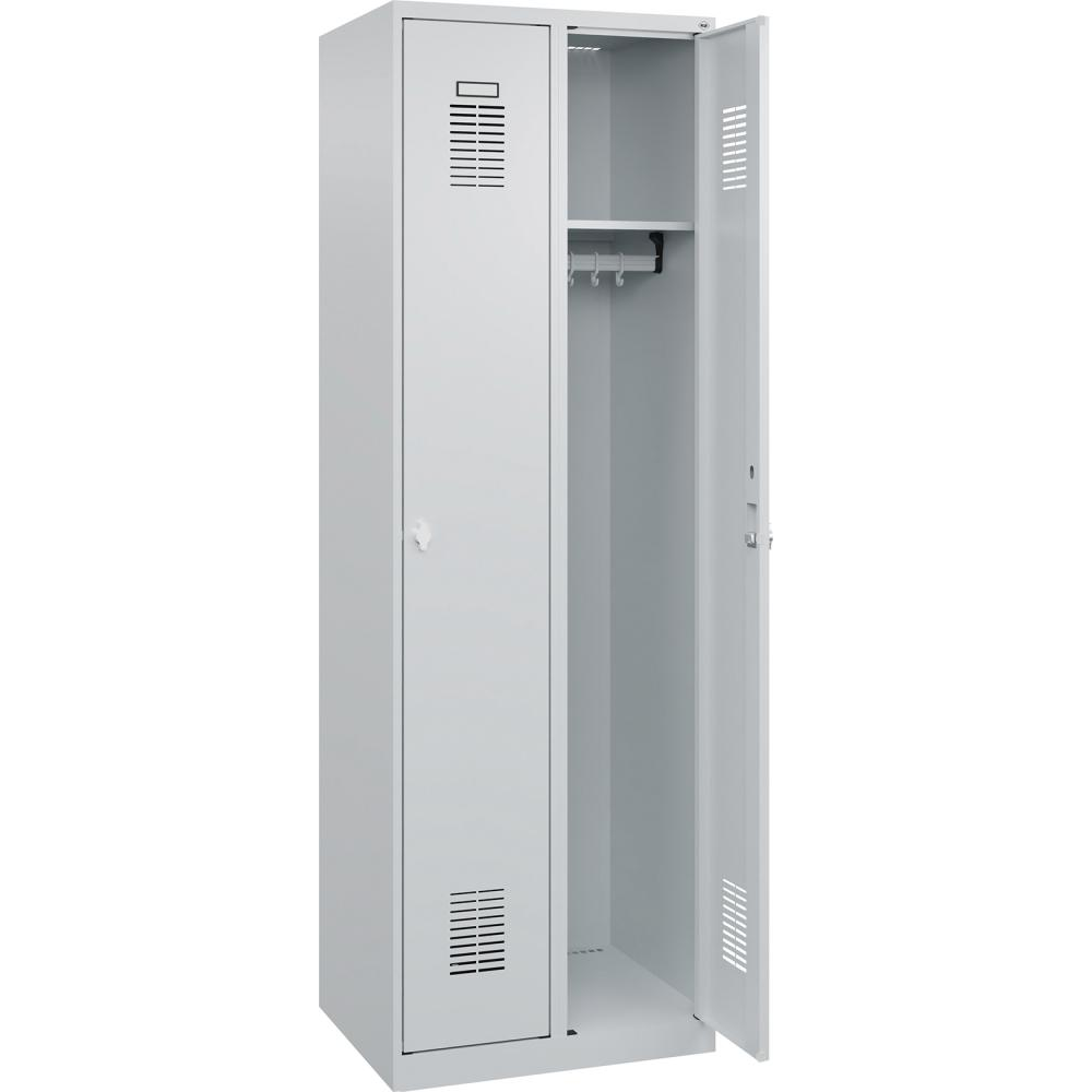 Гардероб BASIC Ш600хГ500хВ1850 мм RAL 7035/7035, 2 отделения 3037 2511 Fplus