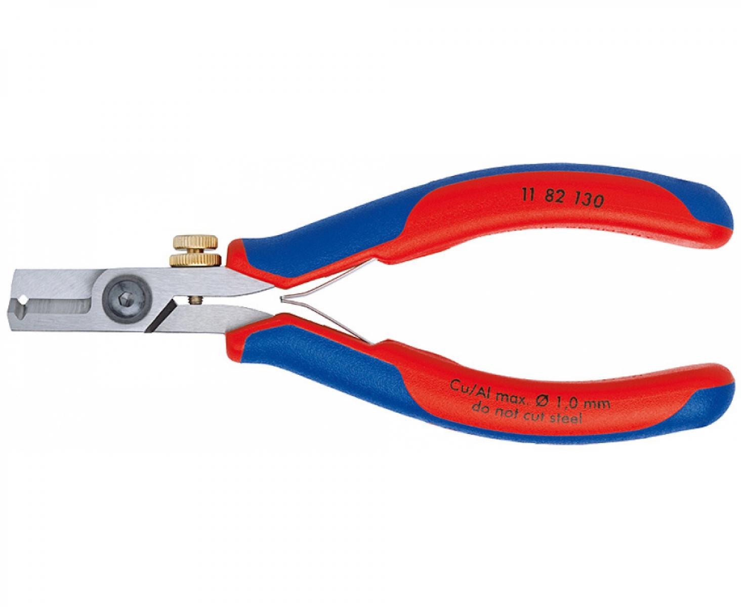 картинка Ножницы-щипцы для удаления изоляции при работе с электронными устройствами Knipex KN-1182130 от магазина "Элит-инструмент"
