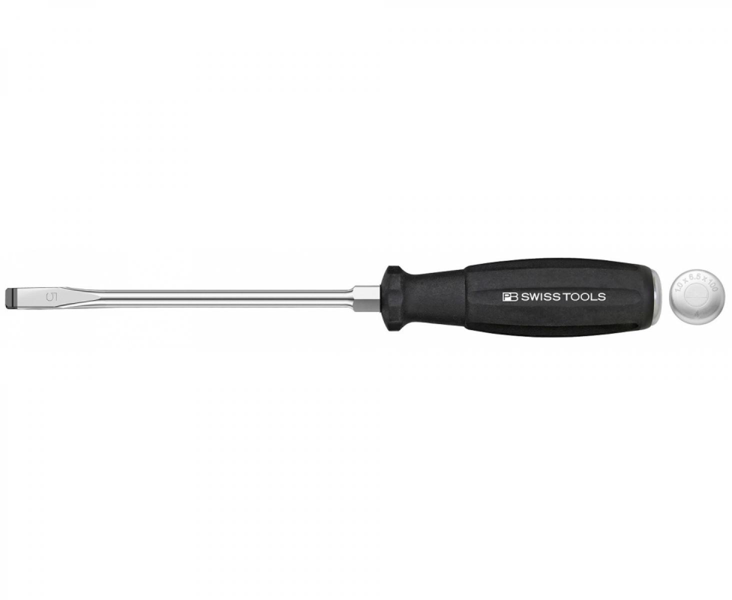 Отвертка шлицевая усиленная SwissGrip PB Swiss Tools с шестигранной вставкой PB 8102.D 4-100 1 x 6,5