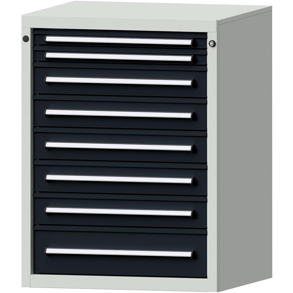 Шкаф формата Ш760хГ700хВ1000мм RAL7035/7016 8 ящиков 75кг 3196 2804 Fplus