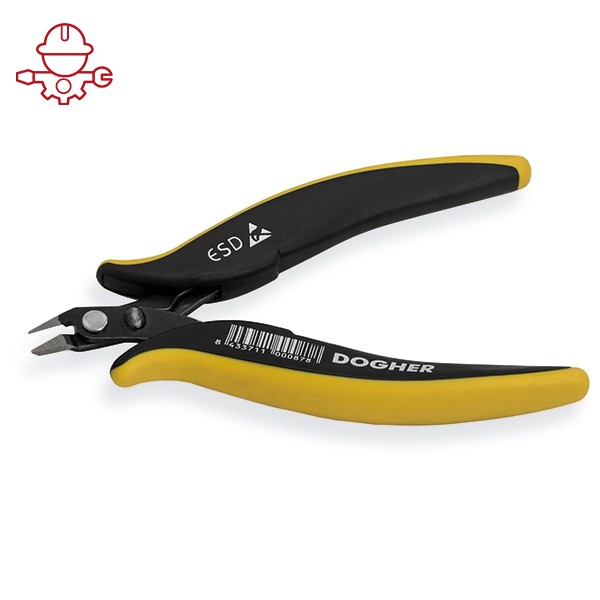 картинка Кусачки диагональные с наклоном под 21* градус для электроники, антистатические ESD Dogher 244-125 от магазина "Элит-инструмент"