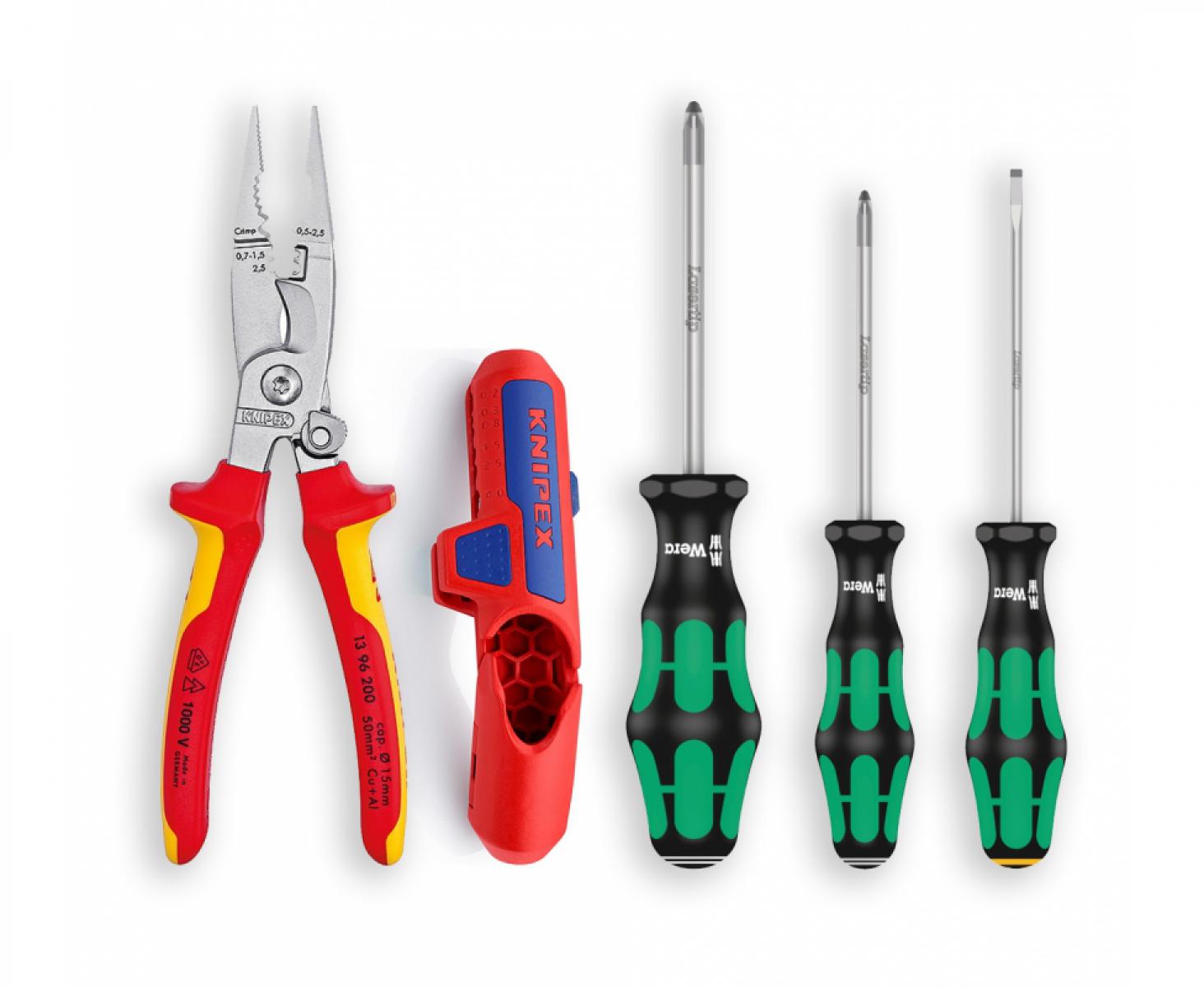 Профессиональный набор инструмента Elite Tools ElectroSet Knipex Wera ET-002 для электромонтажа