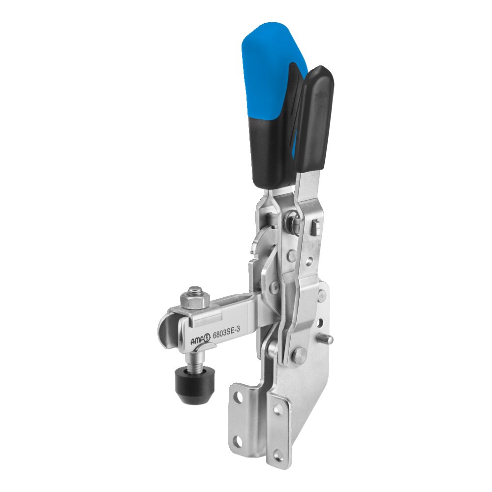 Вертикальный шарнирный зажим с синей ручкой и предохранительной защелкой АМF 557739