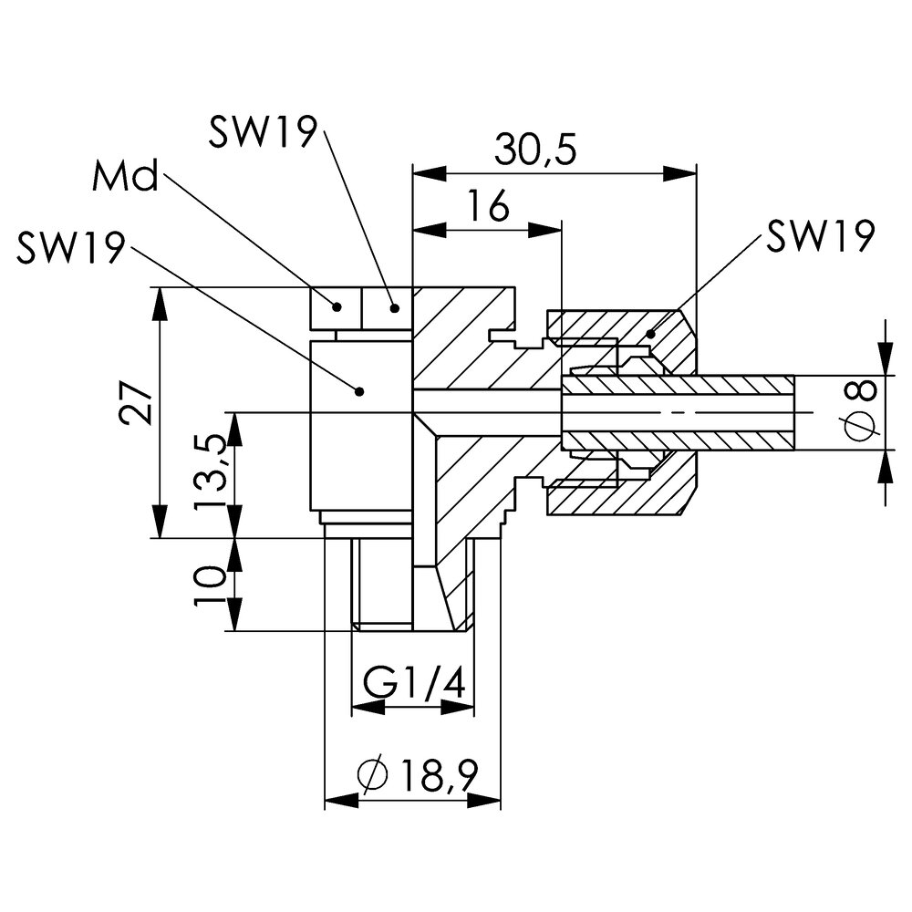 картинка Поворотный фитинг, угловой, для тяжелых условий эксплуатации АМF 160358 от магазина "Элит-инструмент"