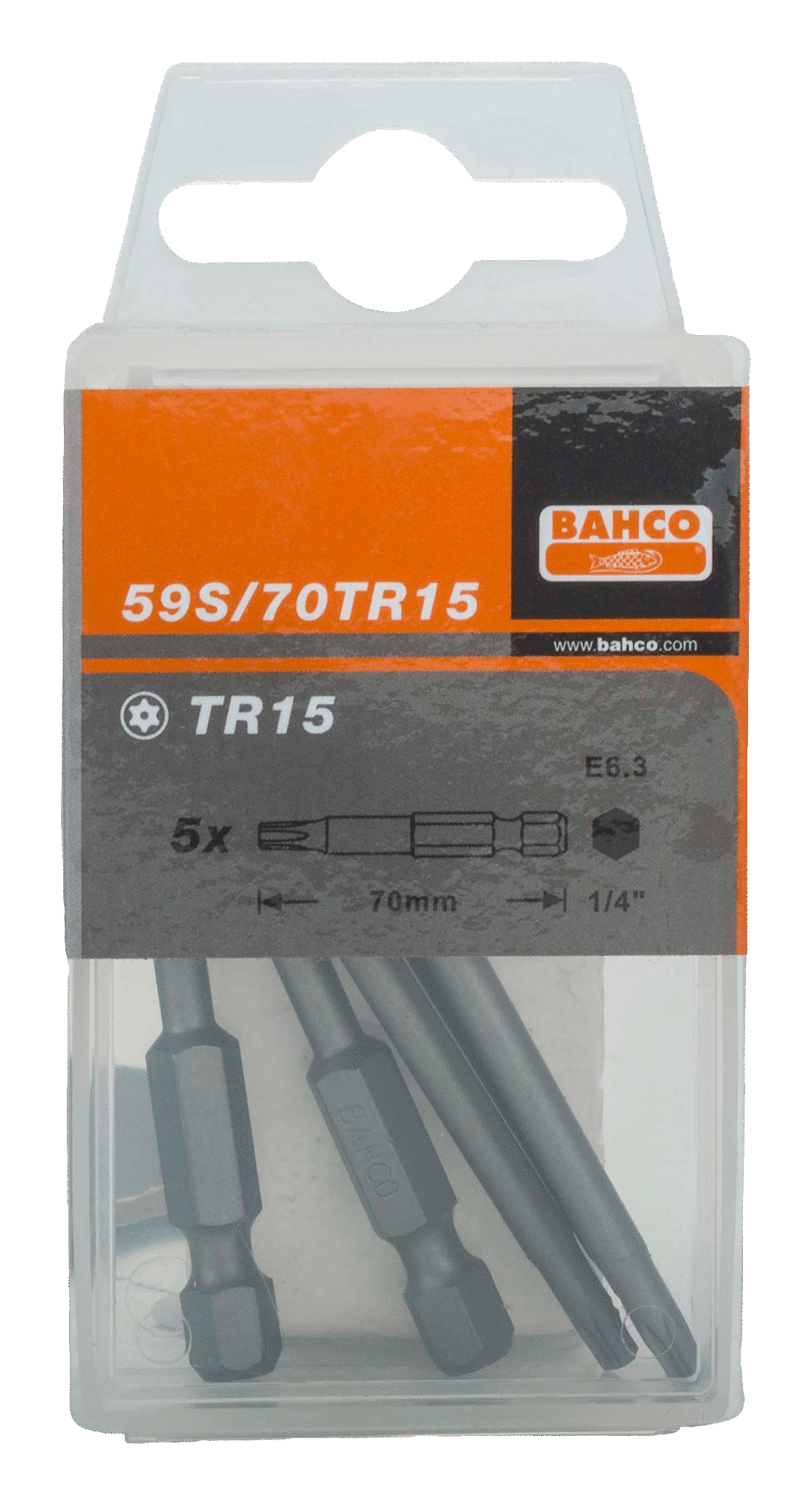 картинка Стандартные биты для отверток Torx® TR, 70 мм BAHCO 59S/70TR20-2P от магазина "Элит-инструмент"