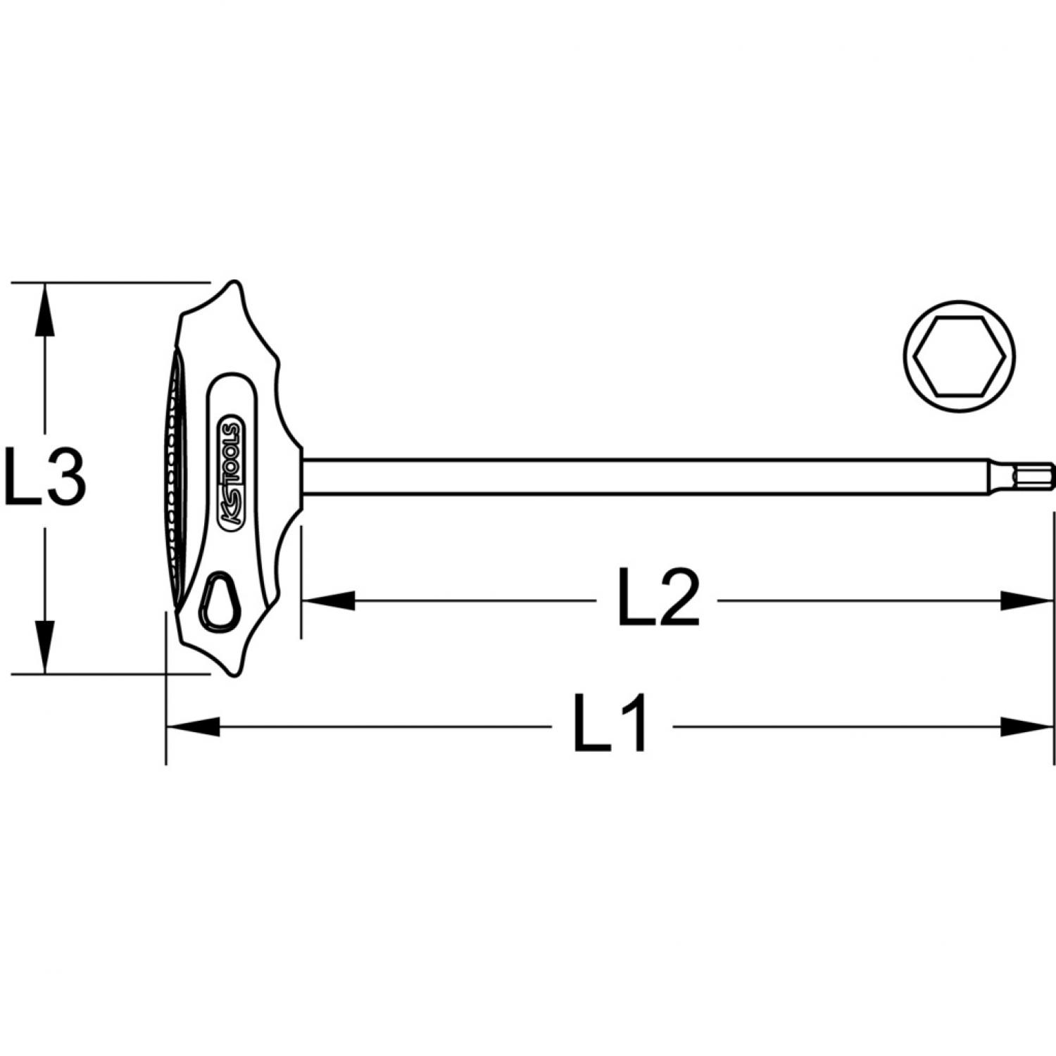 картинка Угловой штифтовой ключ с внутренним шестигранником BRONZEplus, с Т-образной рукояткой, 12 мм, длинный от магазина "Элит-инструмент"