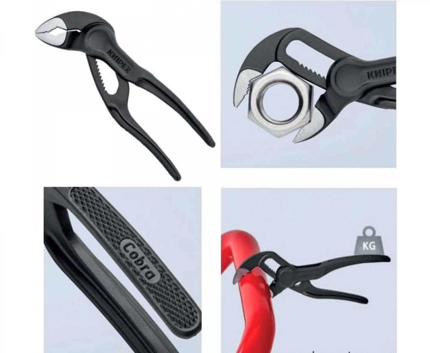 картинка KNIPEX Cobra XS сантехнические переставные клещи с фиксатором KN-8700100 от магазина "Элит-инструмент"