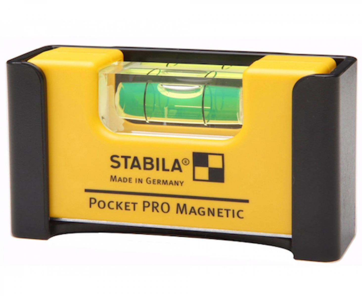 картинка Уровень карманный тип Pocket Pro Magnetic Stabila 17953 7 см с креплением на пояс от магазина "Элит-инструмент"