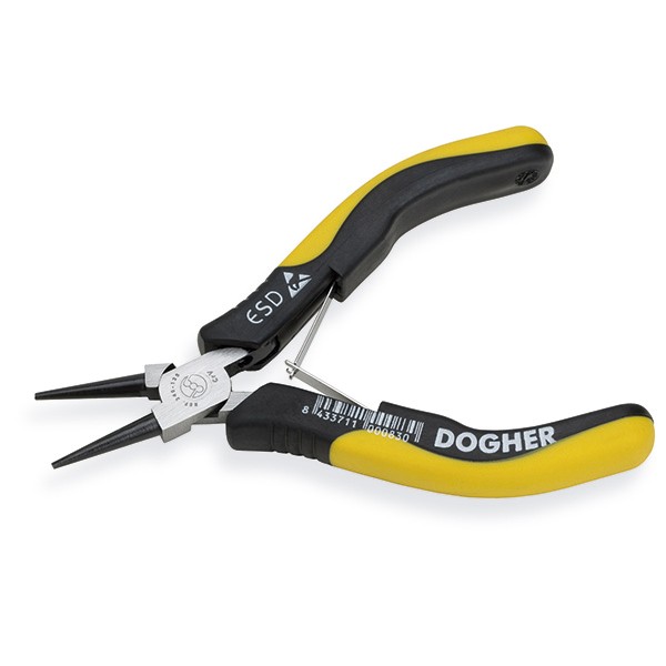 картинка Круглогубцы захватные для электроники, антистатические ESD Dogher 240-125 от магазина "Элит-инструмент"