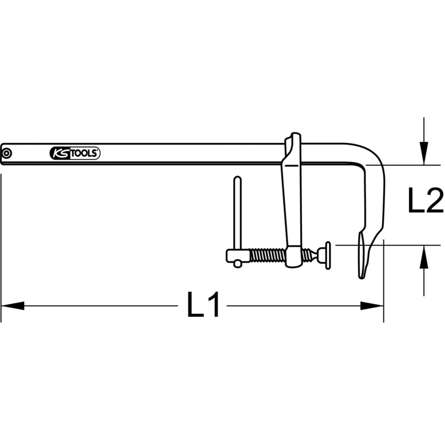 картинка Струбцина из сплошной стали с воротком, 80x160 мм от магазина "Элит-инструмент"