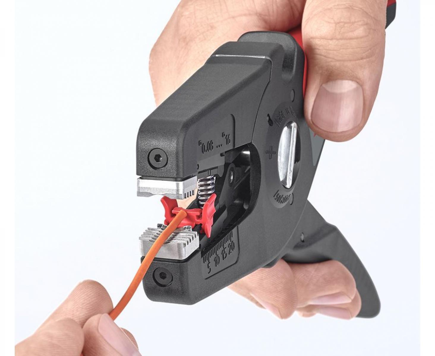 картинка Автоматический стриппер PreciStrip16 с параболическими ножами Knipex KN-1252195 от магазина "Элит-инструмент"