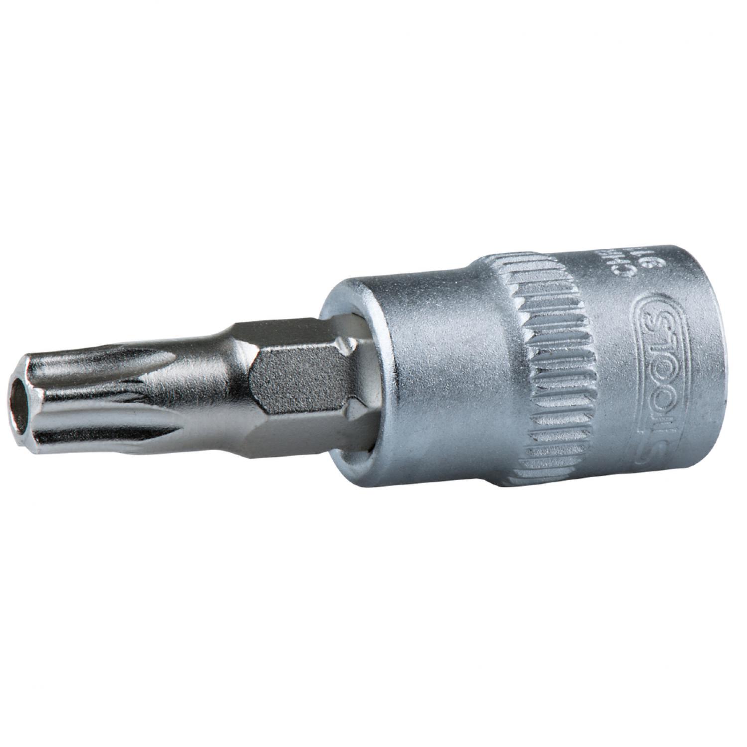 Торцовая головка с профилем Torx 1/4" с битом и торцовым отверстием, TВ10 подвеска