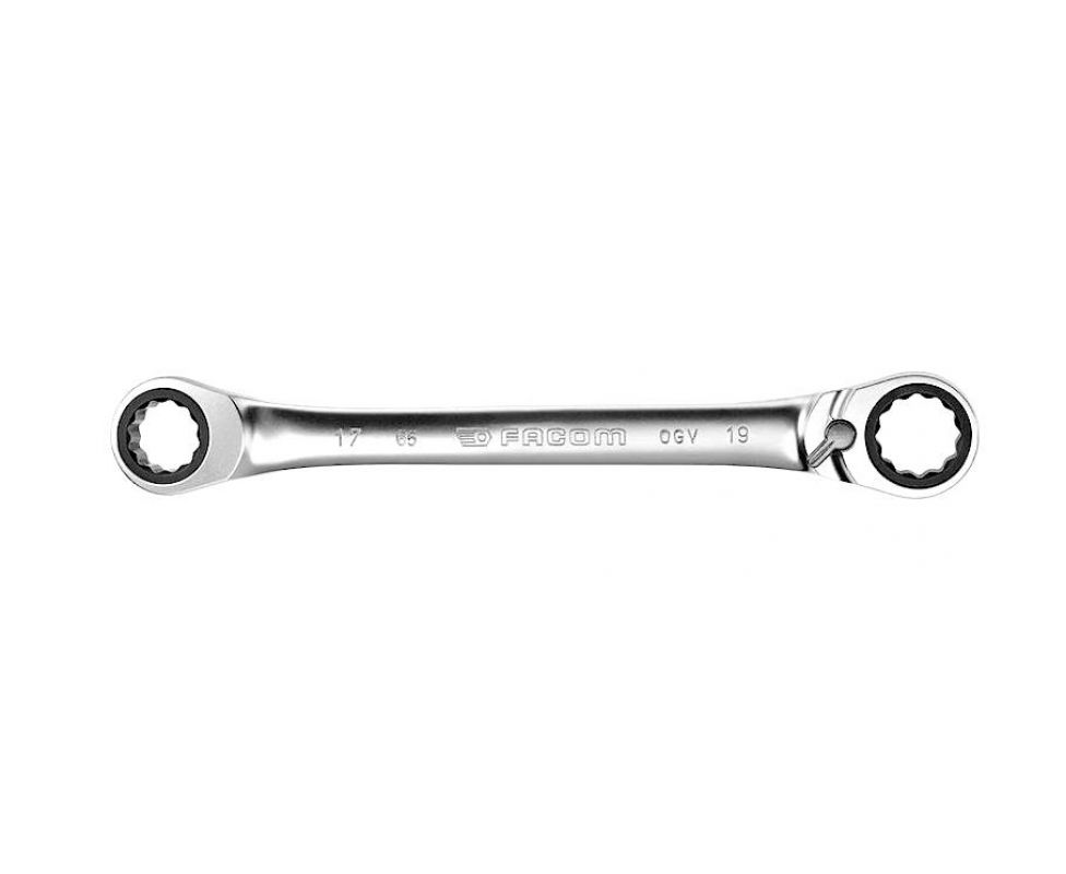 картинка Ключ гаечный двусторонний накидной с трещоткой 16х18 мм Facom 65.16X18 от магазина "Элит-инструмент"