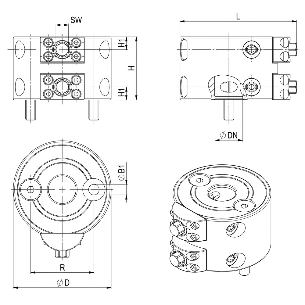 картинка Двойной зажимной модуль, механический АМF 562356 от магазина "Элит-инструмент"