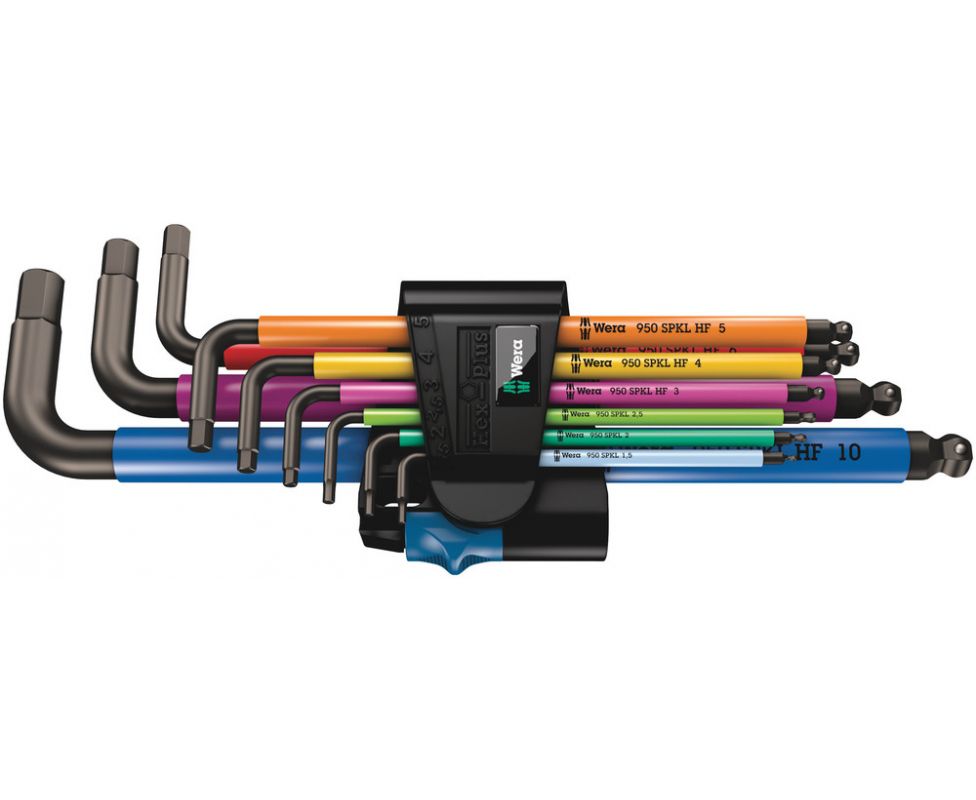 картинка Набор Г-образных ключей, метрических, Wera 950/9 HF 1 Multicolour BlackLaser с фиксирующей функцией Wera WE-022210 от магазина "Элит-инструмент"