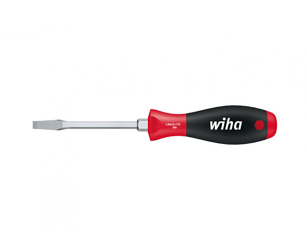 Отвертка Wiha SoftFinish Slotted 308 00735 7 x 125 шлицевая с шестигранным жалом