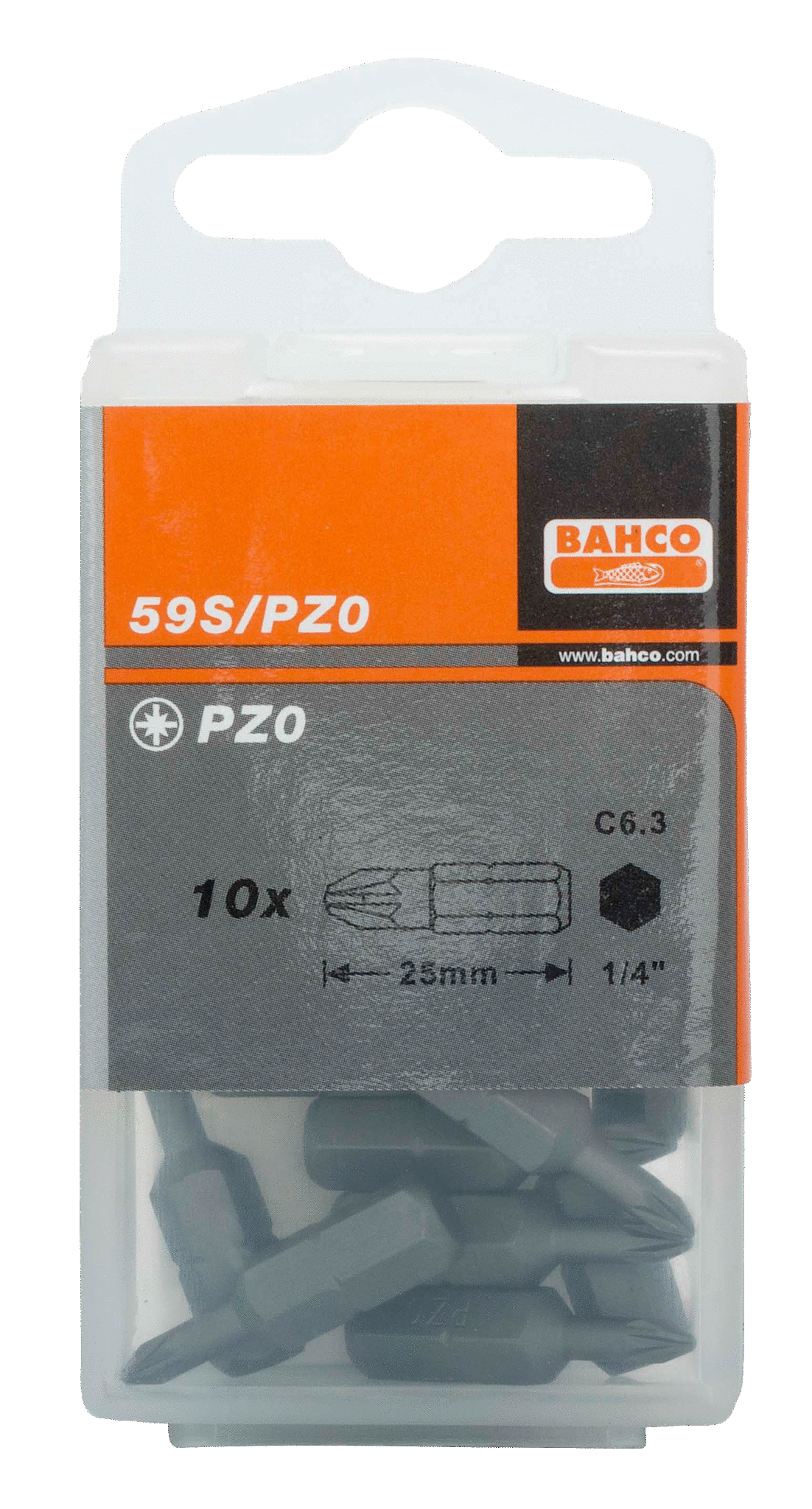 картинка Стандартные биты для отверток Pozidriv, 25 мм BAHCO 59S/PZ2 от магазина "Элит-инструмент"